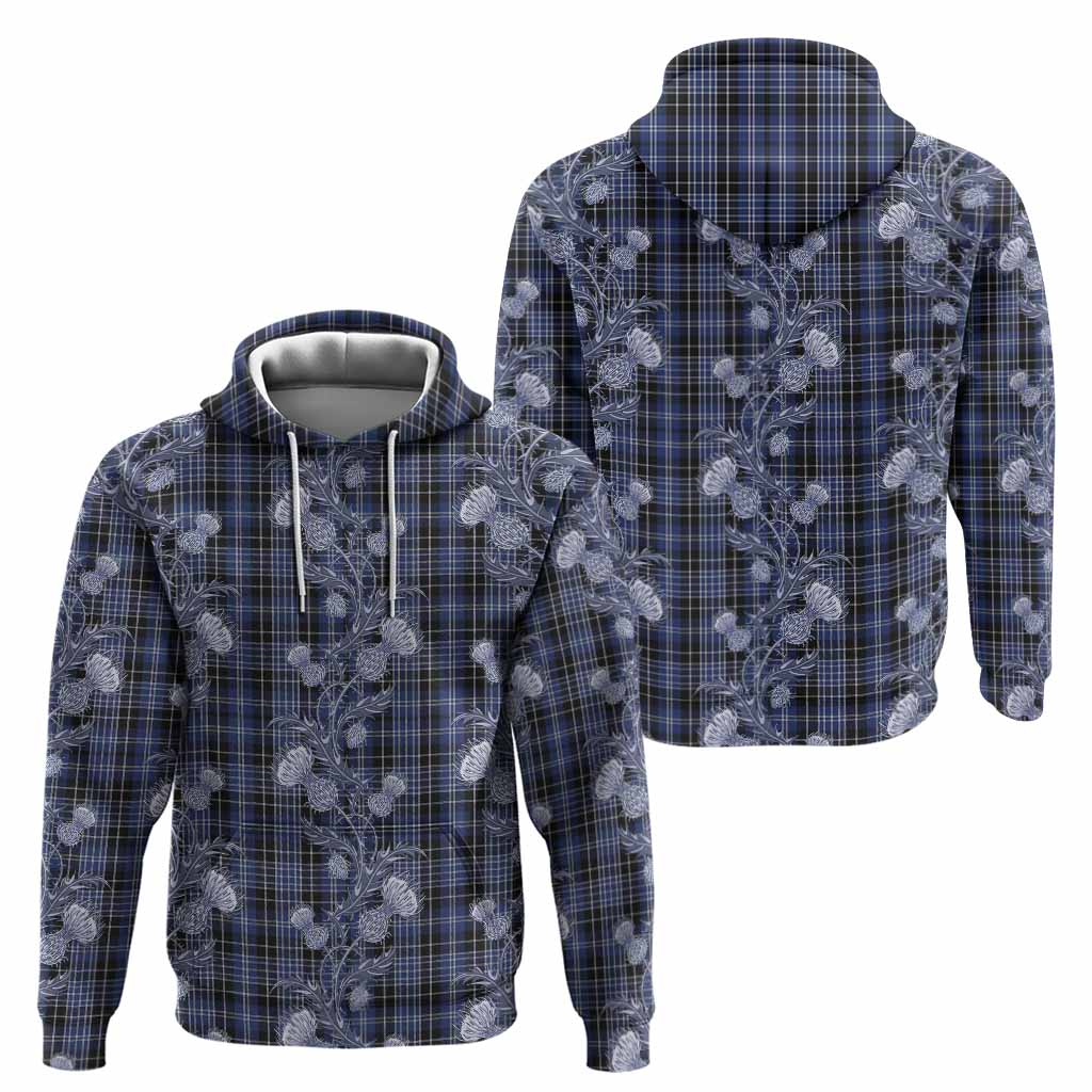 Clark (Clarke) Tartan Hoodie Seamless Scottish Thistle Flowers