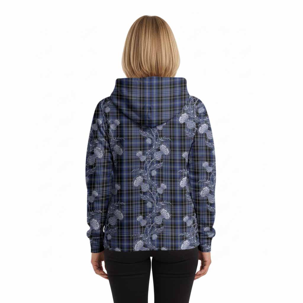 Clark (Clarke) Tartan Hoodie Seamless Scottish Thistle Flowers