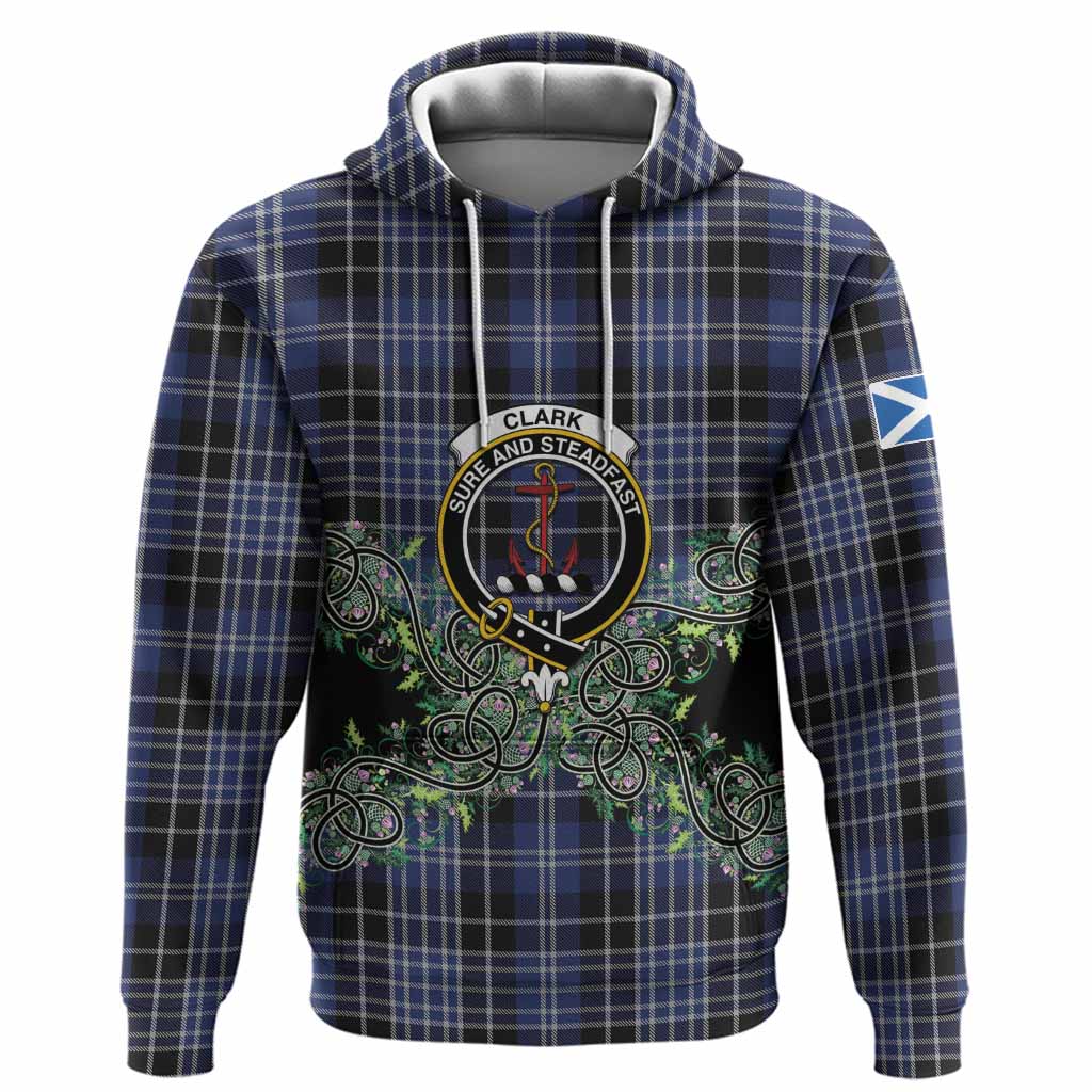 Clark (Clarke) Tartan Hoodie Thistle Scottish Spirit