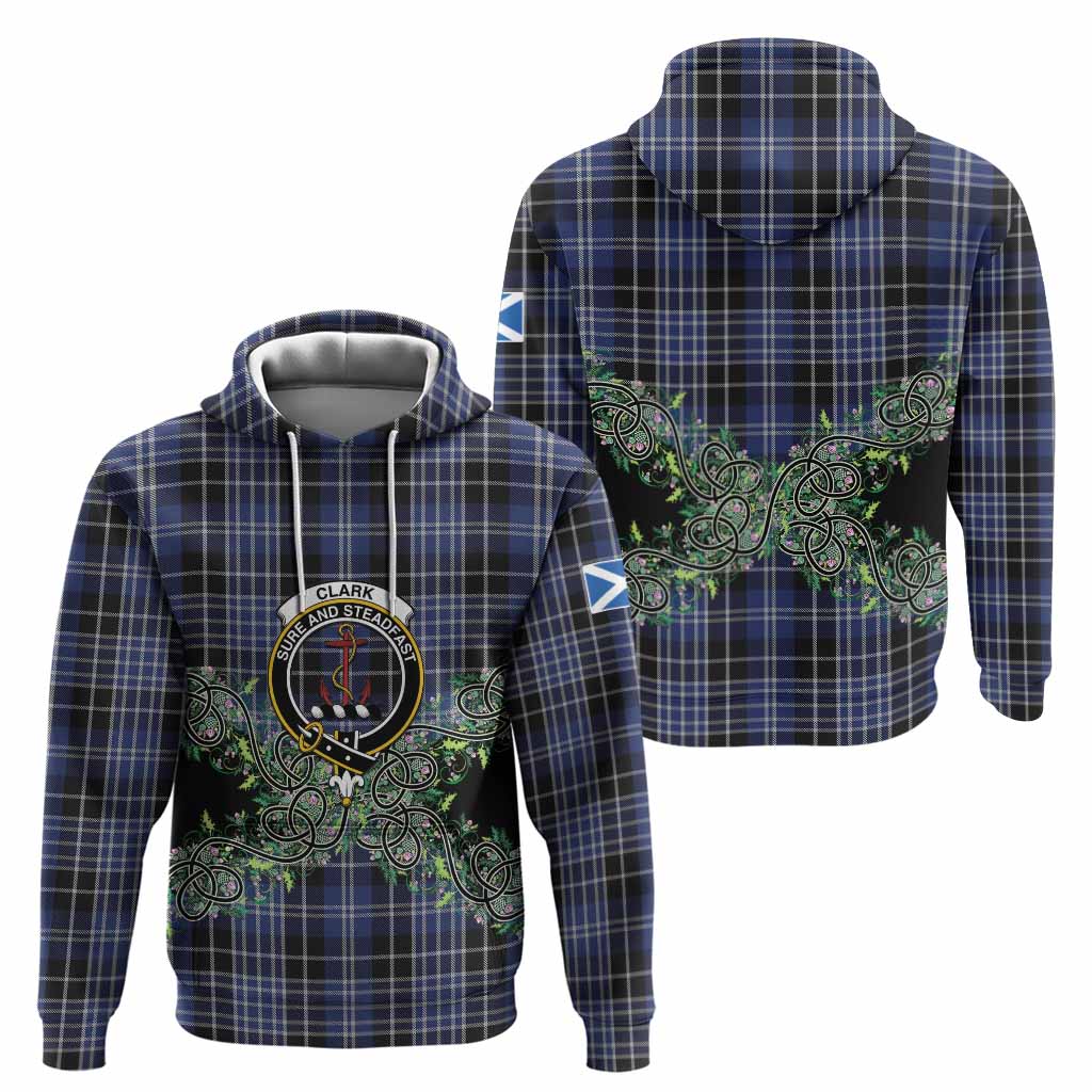 Clark (Clarke) Tartan Hoodie Thistle Scottish Spirit