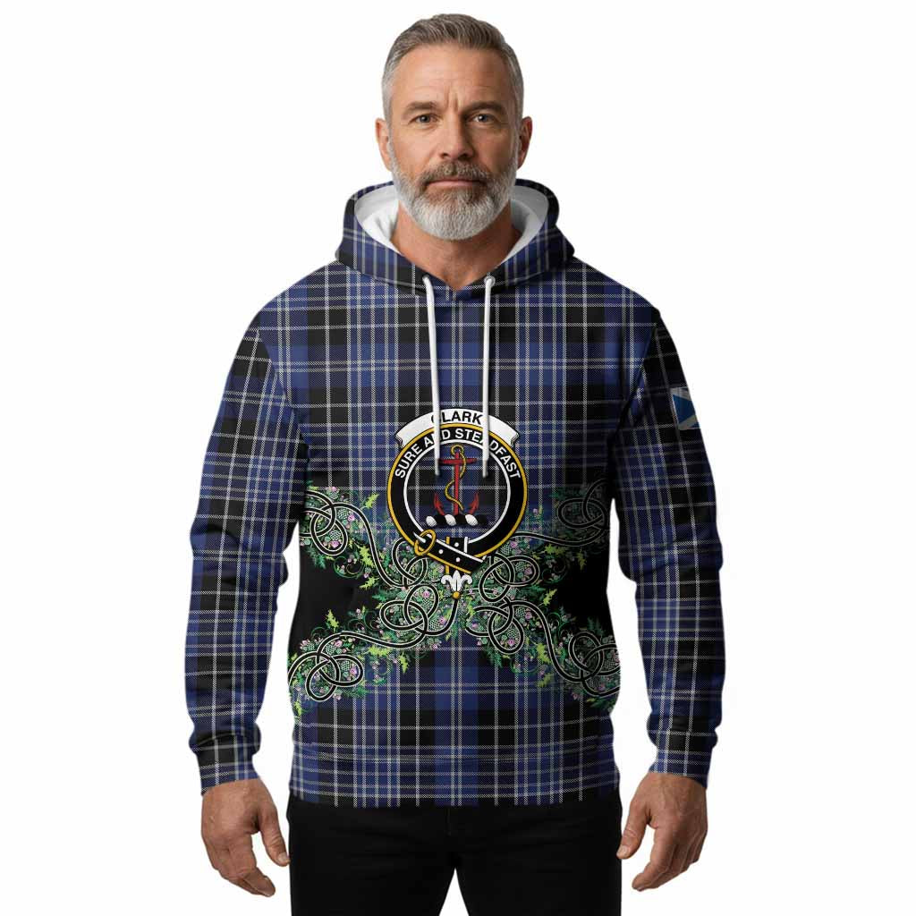 Clark (Clarke) Tartan Hoodie Thistle Scottish Spirit