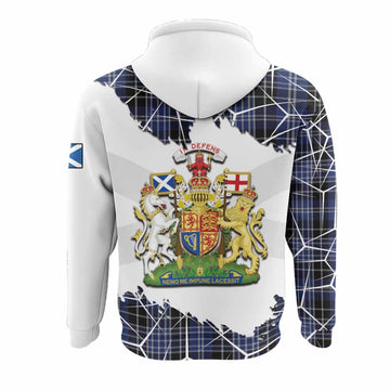 Clark (Clarke) Tartan Hoodie with Family Crest and Lion Rampant Grunge Style