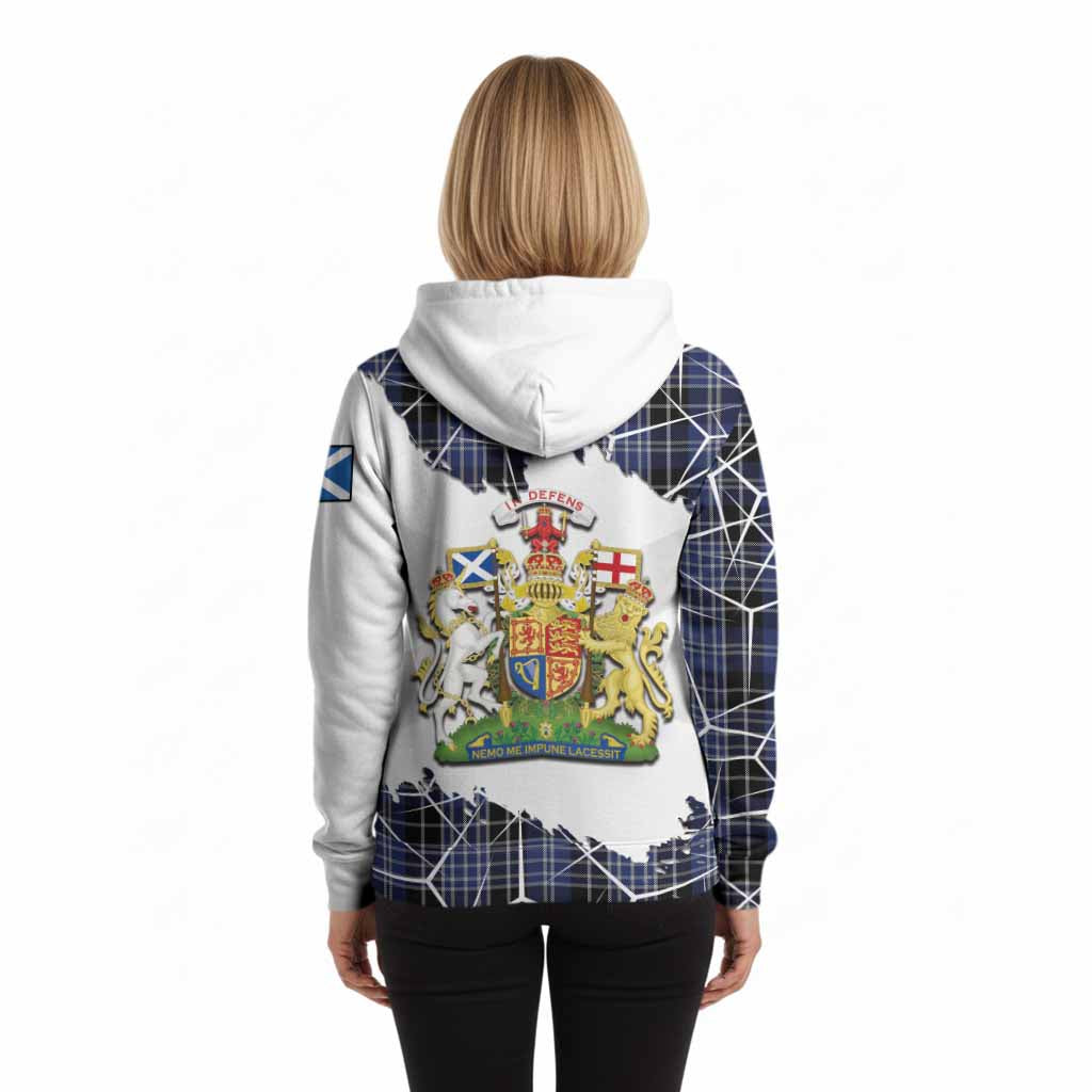 Clark (Clarke) Tartan Hoodie with Family Crest and Lion Rampant Grunge Style