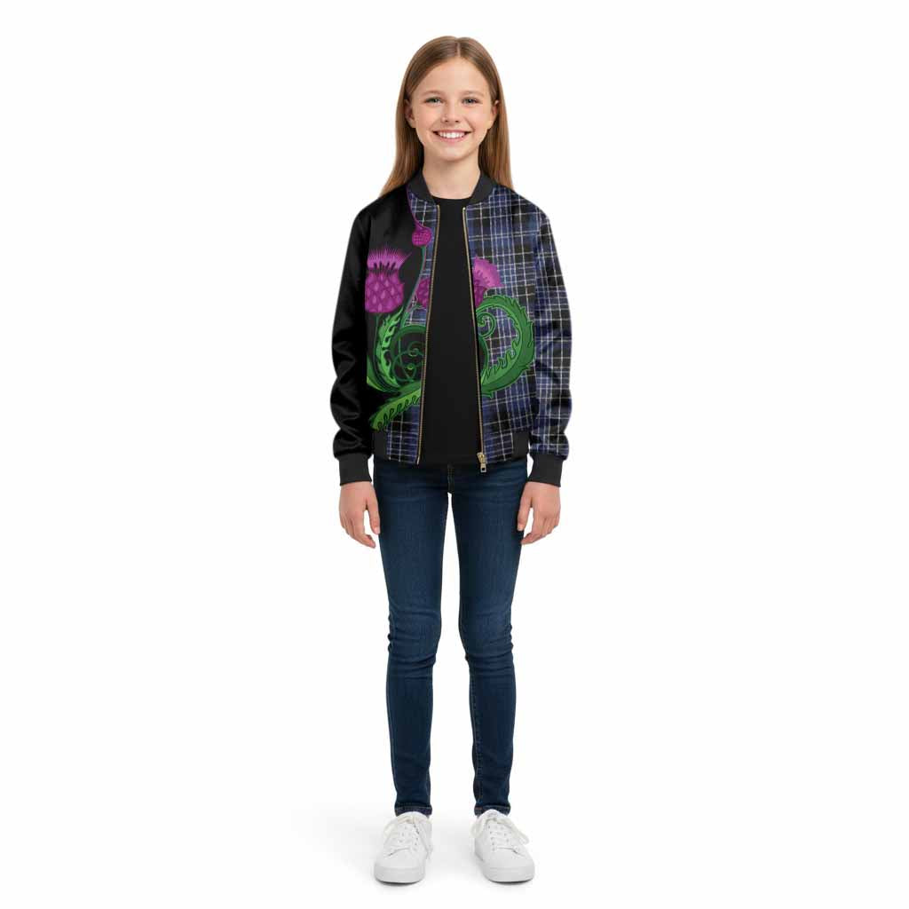 Clark (Clarke) Tartan Kid Bomber Jacket Traditional Scottish Thistle
