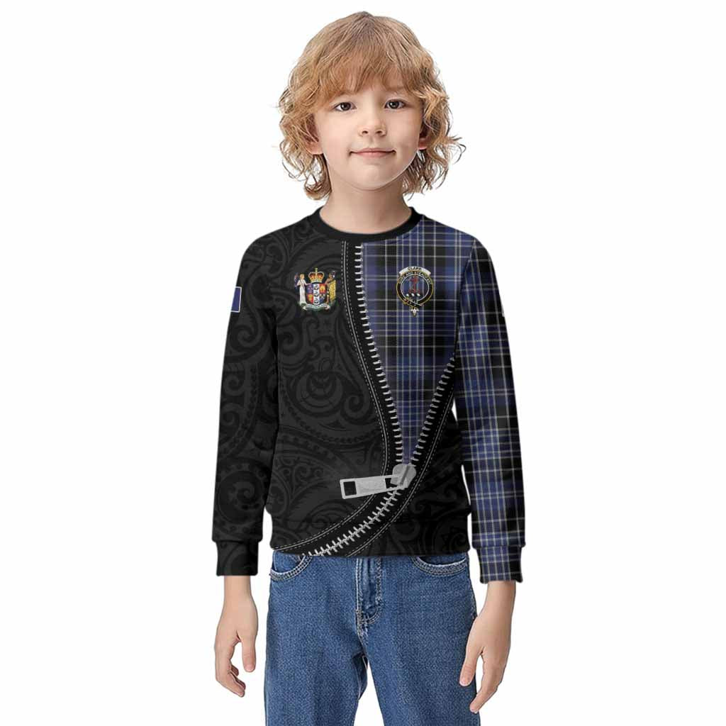 Clark (Clarke) Tartan Kid Knitted Sweatshirt New Zealand Pattern Unique Zipper Stylized