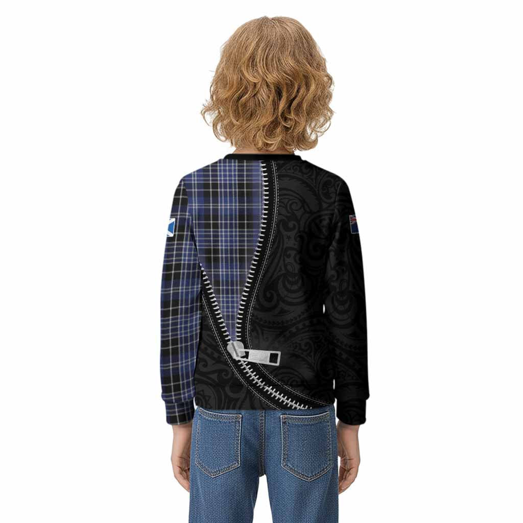 Clark (Clarke) Tartan Kid Knitted Sweatshirt New Zealand Pattern Unique Zipper Stylized