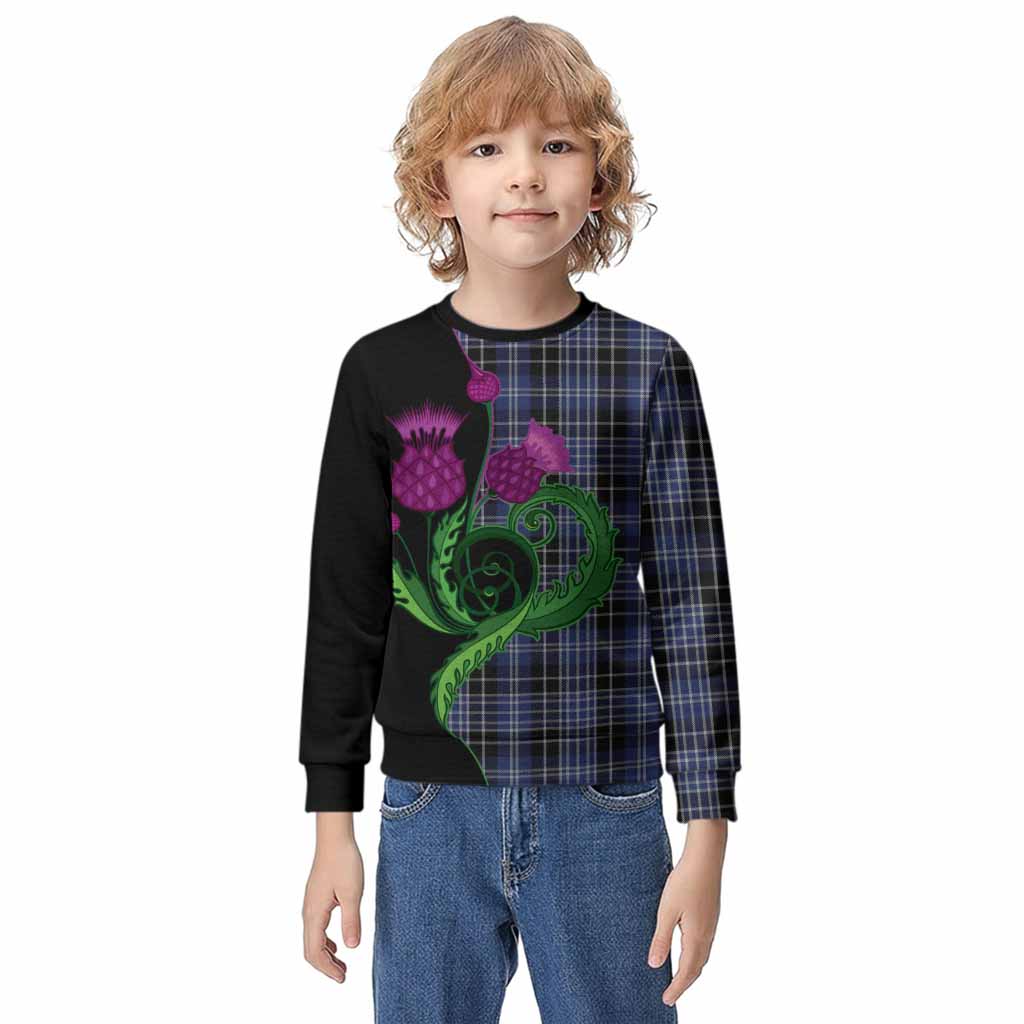 Clark (Clarke) Tartan Kid Knitted Sweatshirt Traditional Scottish Thistle