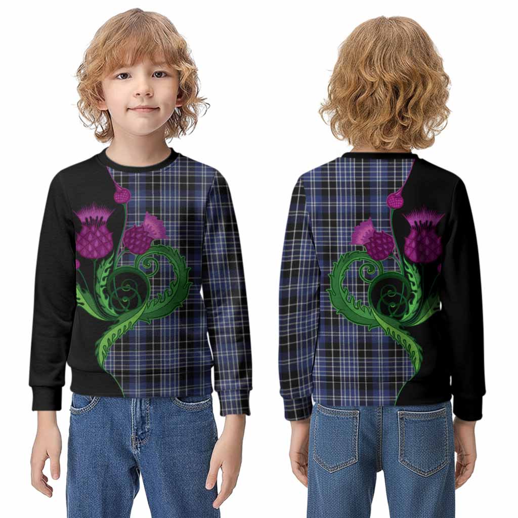 Clark (Clarke) Tartan Kid Knitted Sweatshirt Traditional Scottish Thistle