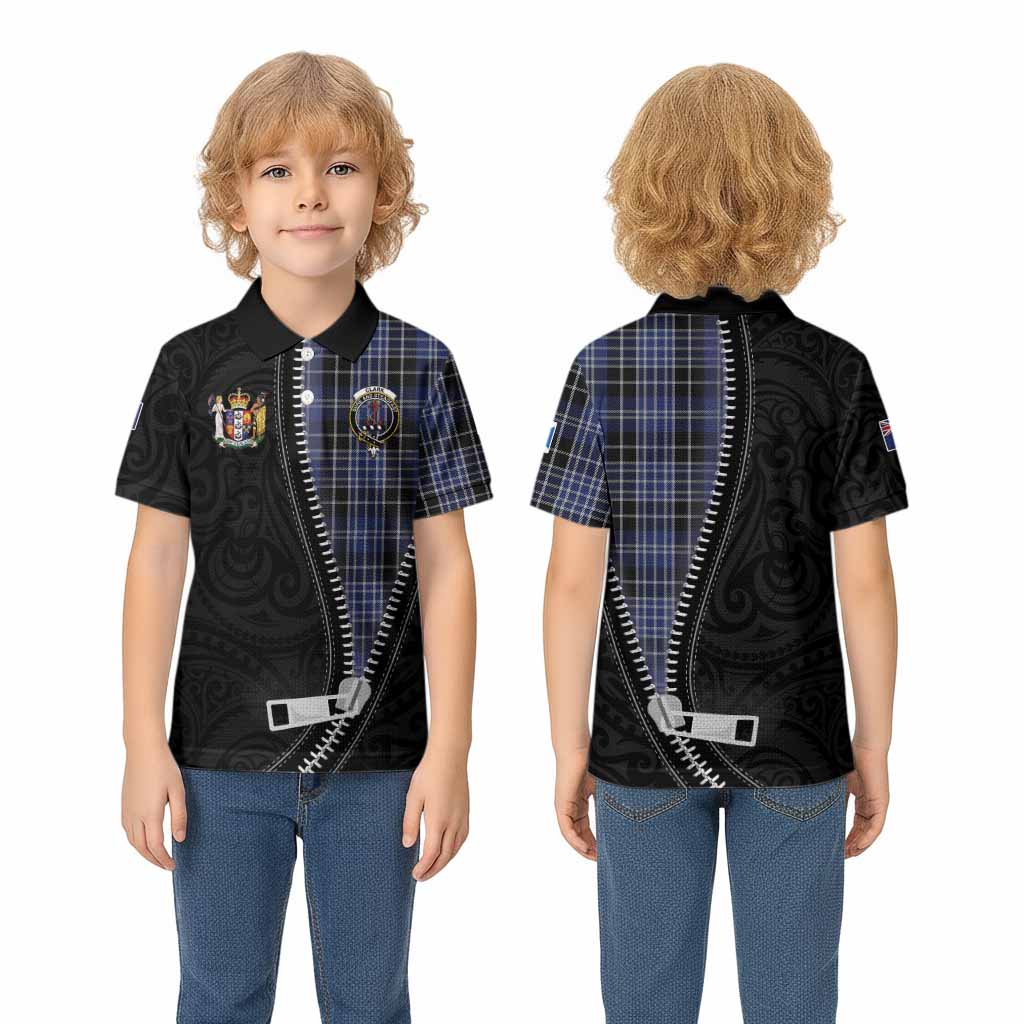 Clark (Clarke) Tartan Kid Polo Shirt New Zealand Pattern Unique Zipper Stylized