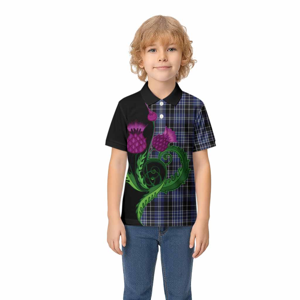 Clark (Clarke) Tartan Kid Polo Shirt Traditional Scottish Thistle