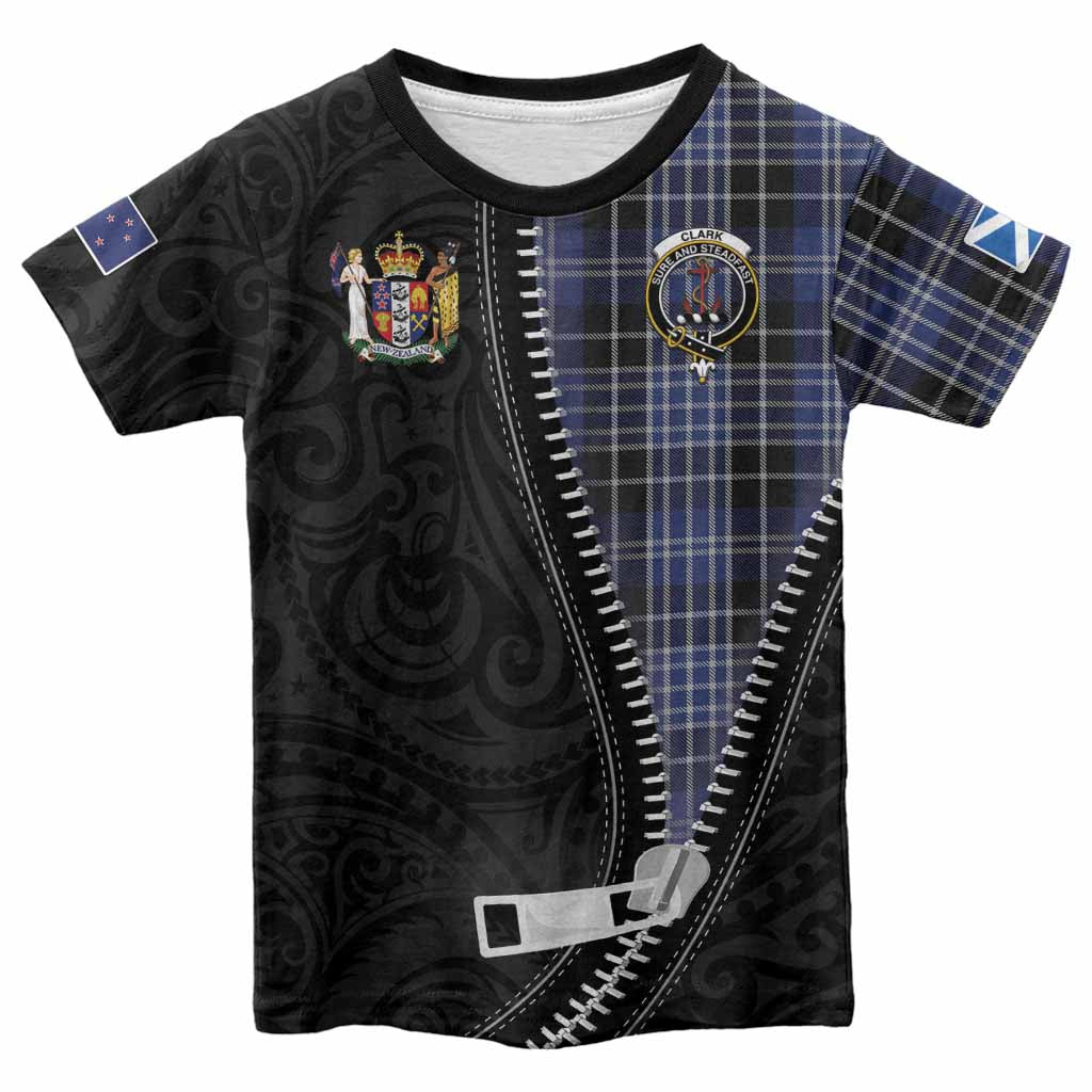 Clark (Clarke) Tartan Kid T-shirt New Zealand Pattern Unique Zipper Stylized