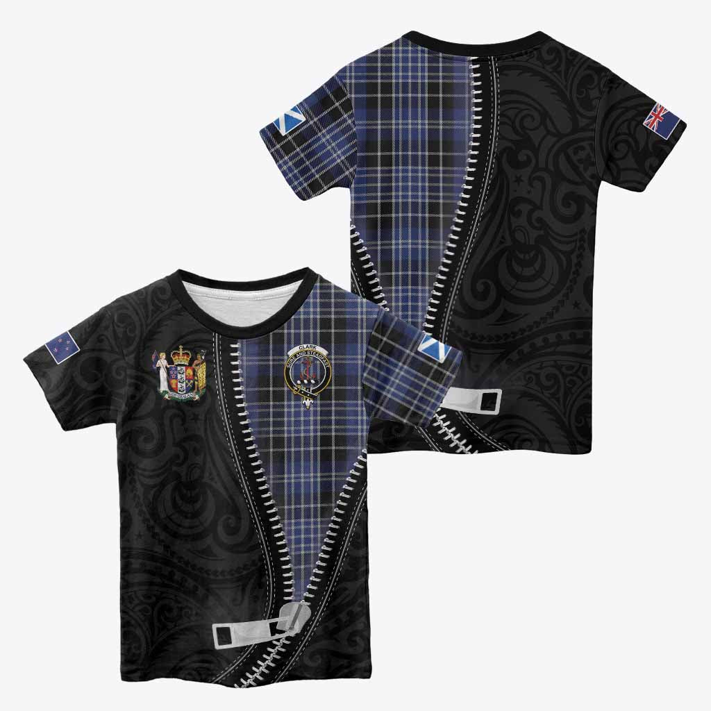 Clark (Clarke) Tartan Kid T-shirt New Zealand Pattern Unique Zipper Stylized