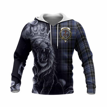 Clark (Clarke) Tartan Knitted Hoodie Roaring Lion Heritage