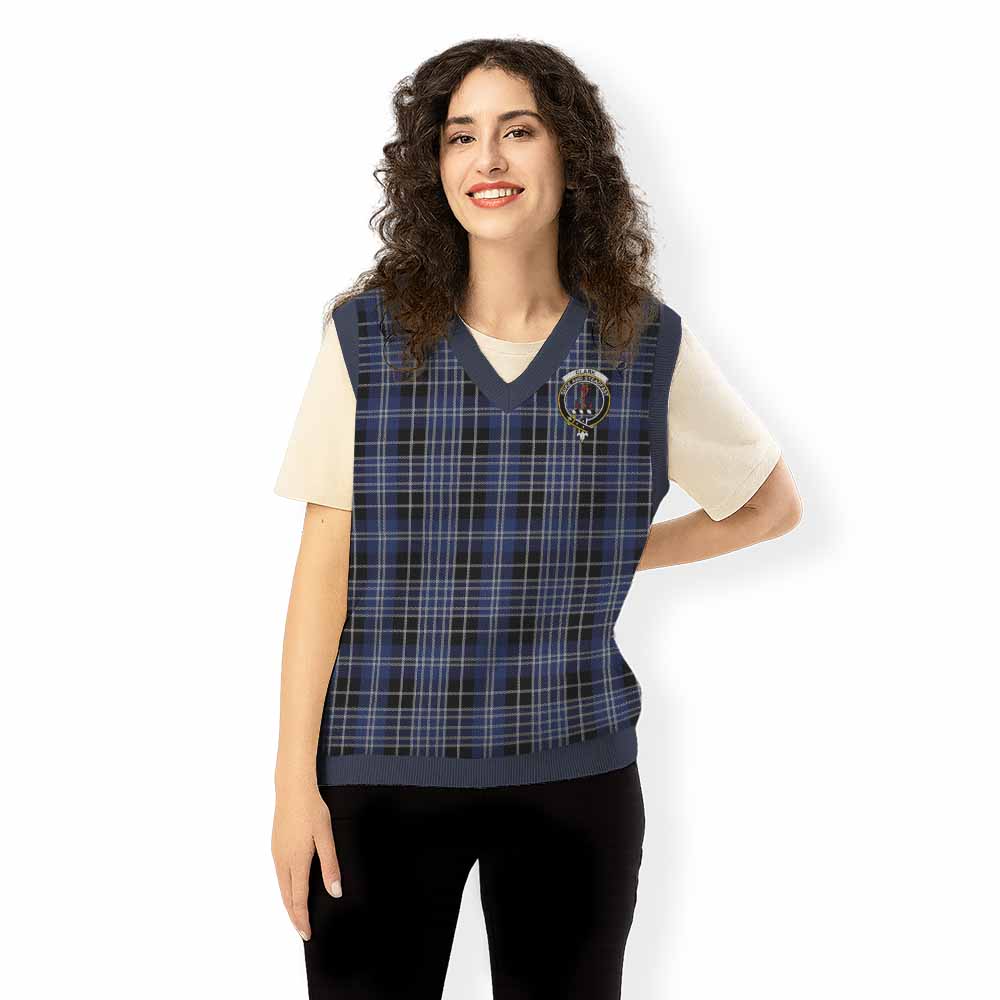 Clark (Clarke) Tartan Knitted V-Neck Vest with Family Crest - Tartan Vibes Clothing