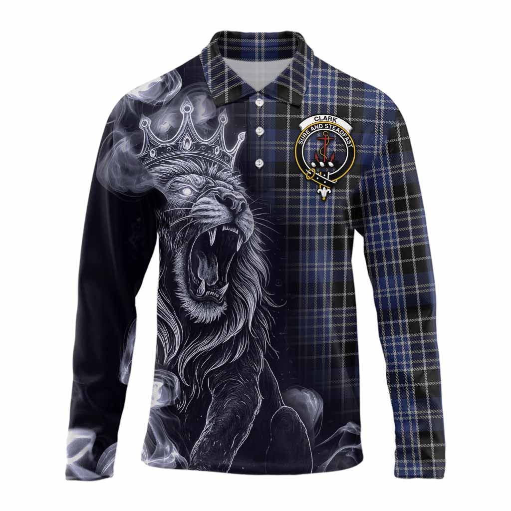 Clark (Clarke) Tartan Long Sleeve Polo Shirt Roaring Lion Heritage