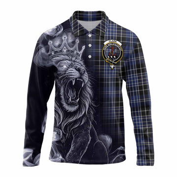 Clark (Clarke) Tartan Long Sleeve Polo Shirt Roaring Lion Heritage