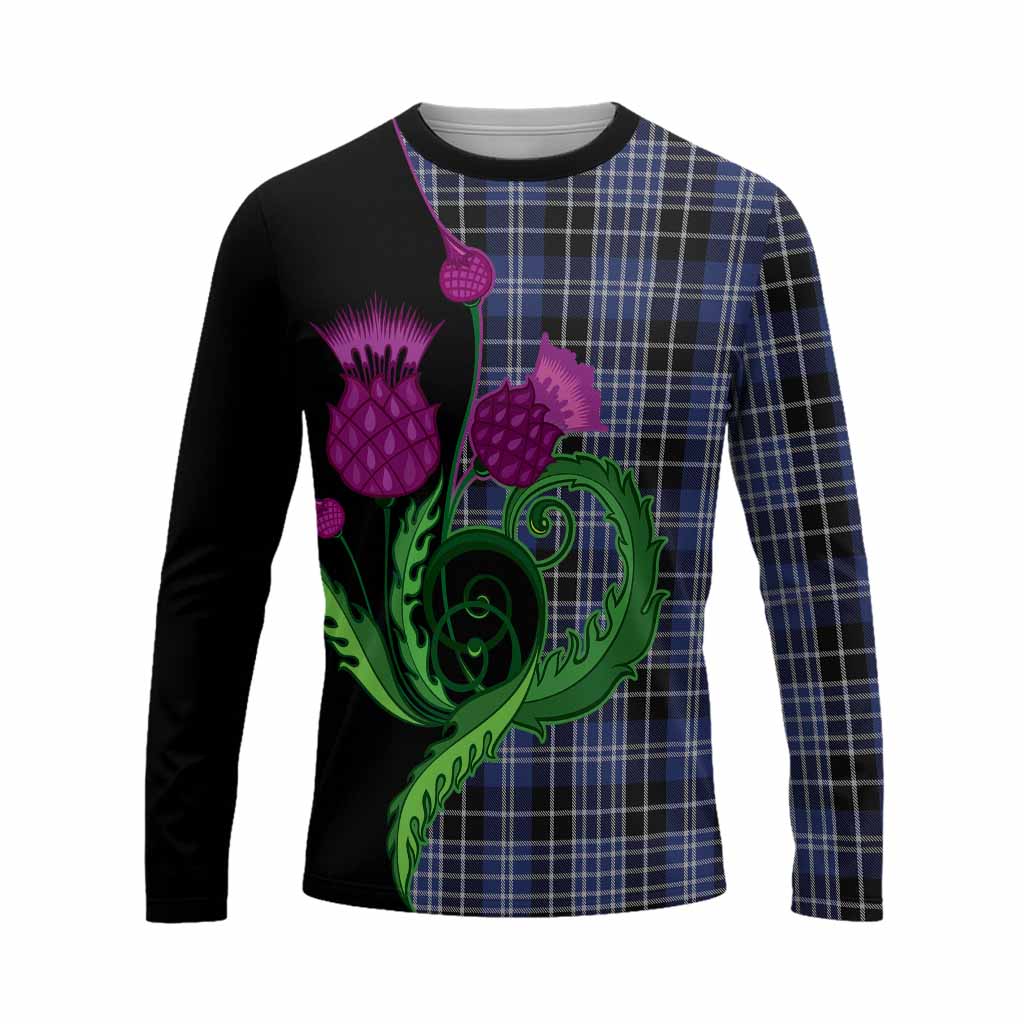 Clark (Clarke) Tartan Long Sleeve T-Shirt Traditional Scottish Thistle