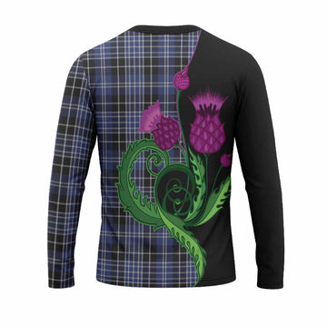 Clark (Clarke) Tartan Long Sleeve T-Shirt Traditional Scottish Thistle