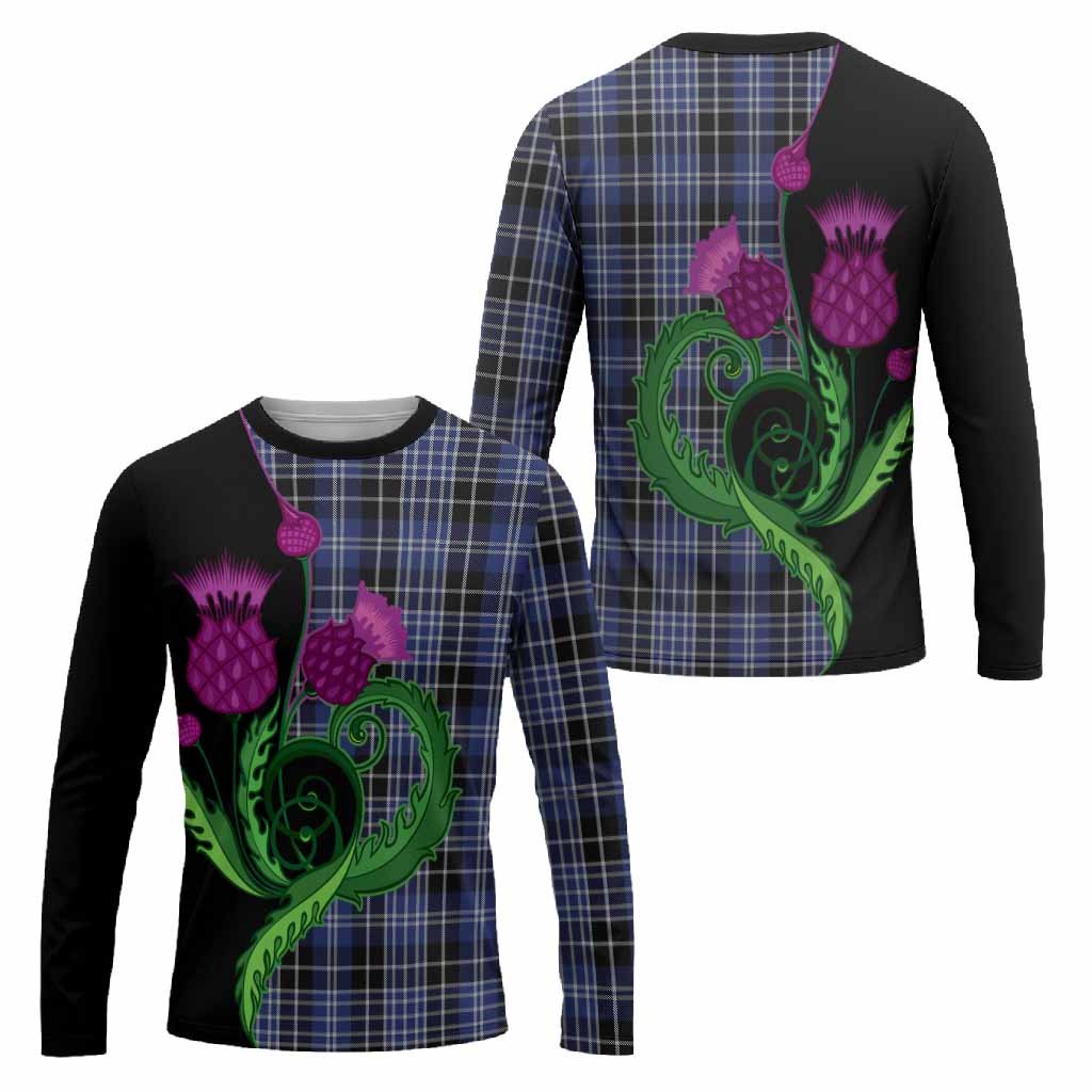 Clark (Clarke) Tartan Long Sleeve T-Shirt Traditional Scottish Thistle