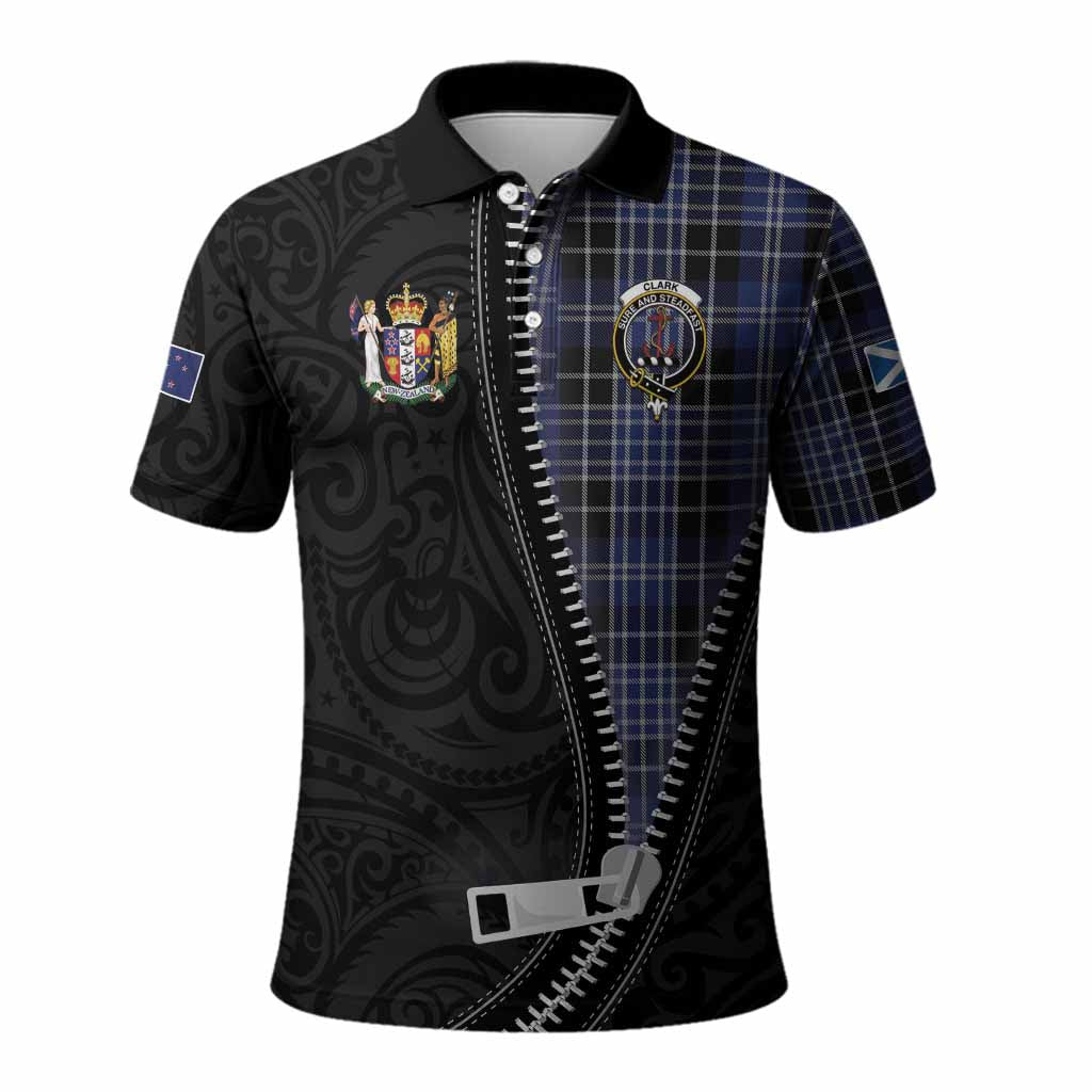 Clark (Clarke) Tartan Polo Shirt New Zealand Pattern Unique Zipper Stylized