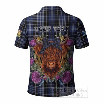 Clark (Clarke) Tartan Polo Shirt Scottish Thistle Heilan Coo
