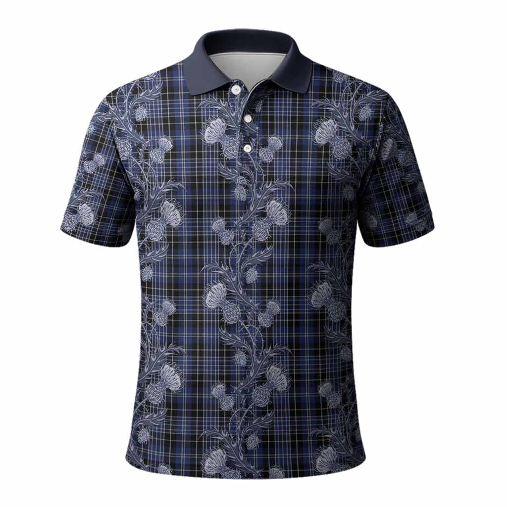 Clark (Clarke) Tartan Polo Shirt Seamless Scottish Thistle Flowers