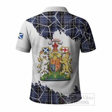 Clark (Clarke) Tartan Polo Shirt with Family Crest and Lion Rampant Grunge Style