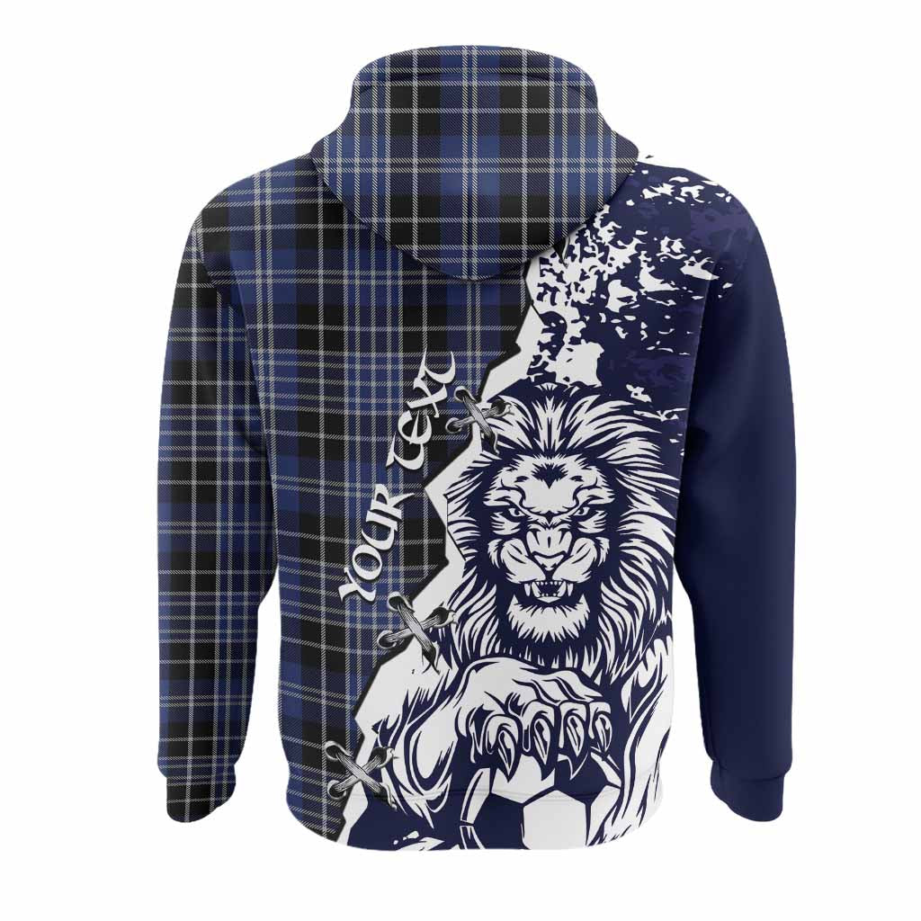 Clark (Clarke) Tartan Scottish Hoodie Angry Lion With Soccer Ball Style