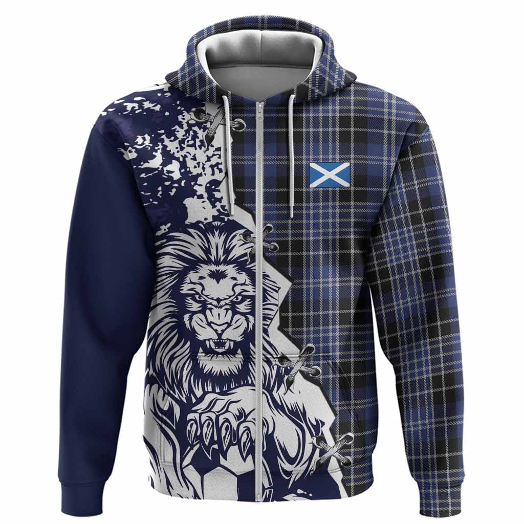 Clark (Clarke) Tartan Scottish Hoodie Angry Lion With Soccer Ball Style