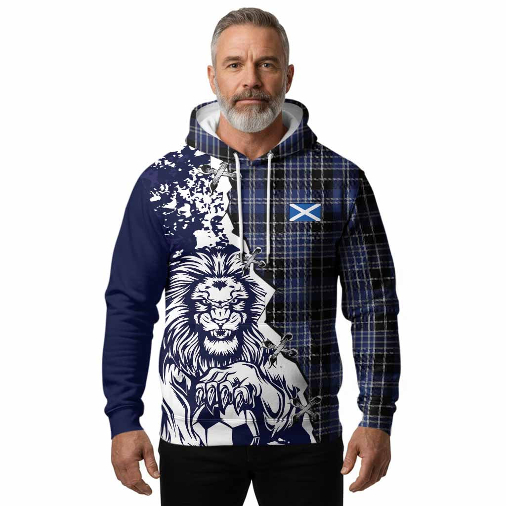 Clark (Clarke) Tartan Scottish Hoodie Angry Lion With Soccer Ball Style