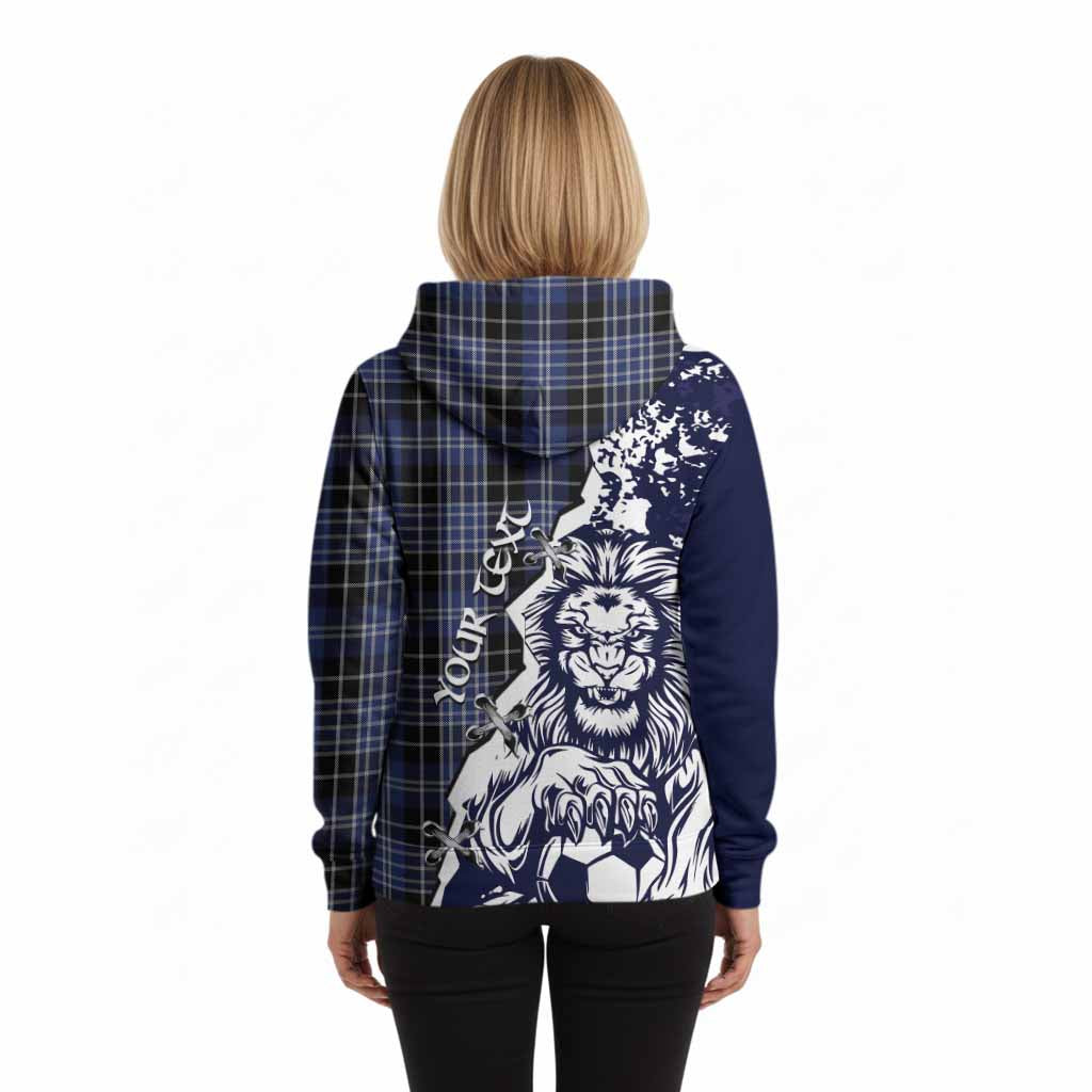 Clark (Clarke) Tartan Scottish Hoodie Angry Lion With Soccer Ball Style