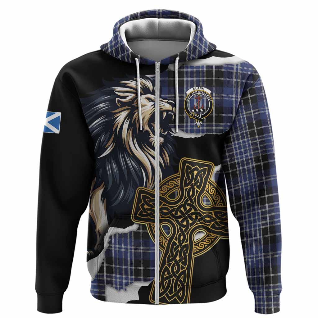 Clark (Clarke) Tartan Scottish Hoodie Lion Celtic Heritage