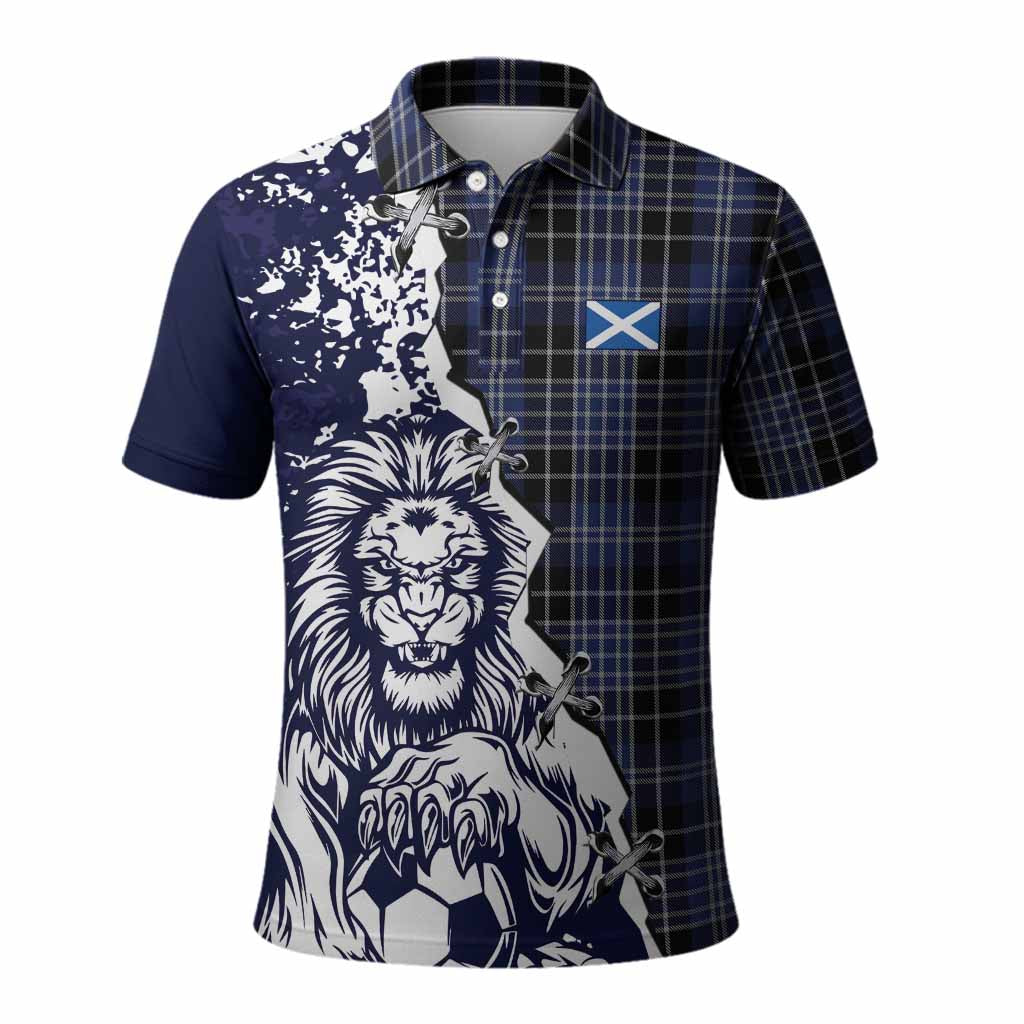 Clark (Clarke) Tartan Scottish Polo Shirt Angry Lion With Soccer Ball Style