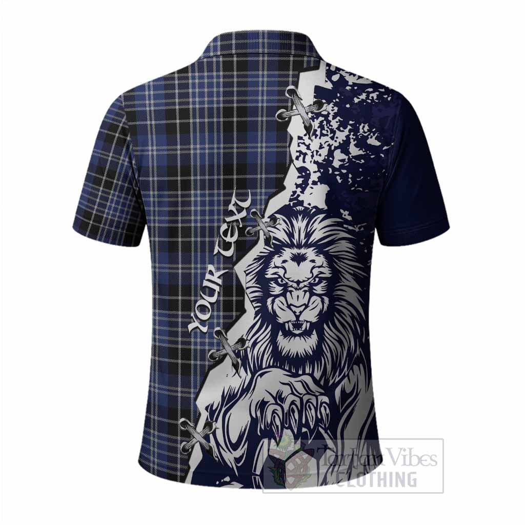 Clark (Clarke) Tartan Scottish Polo Shirt Angry Lion With Soccer Ball Style