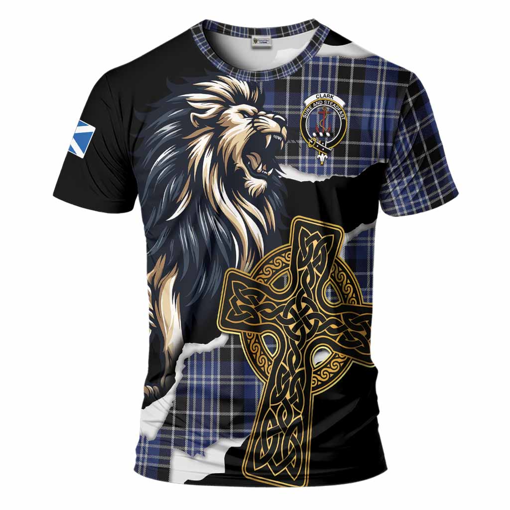 Clark (Clarke) Tartan Scottish T-Shirt Lion Celtic Heritage