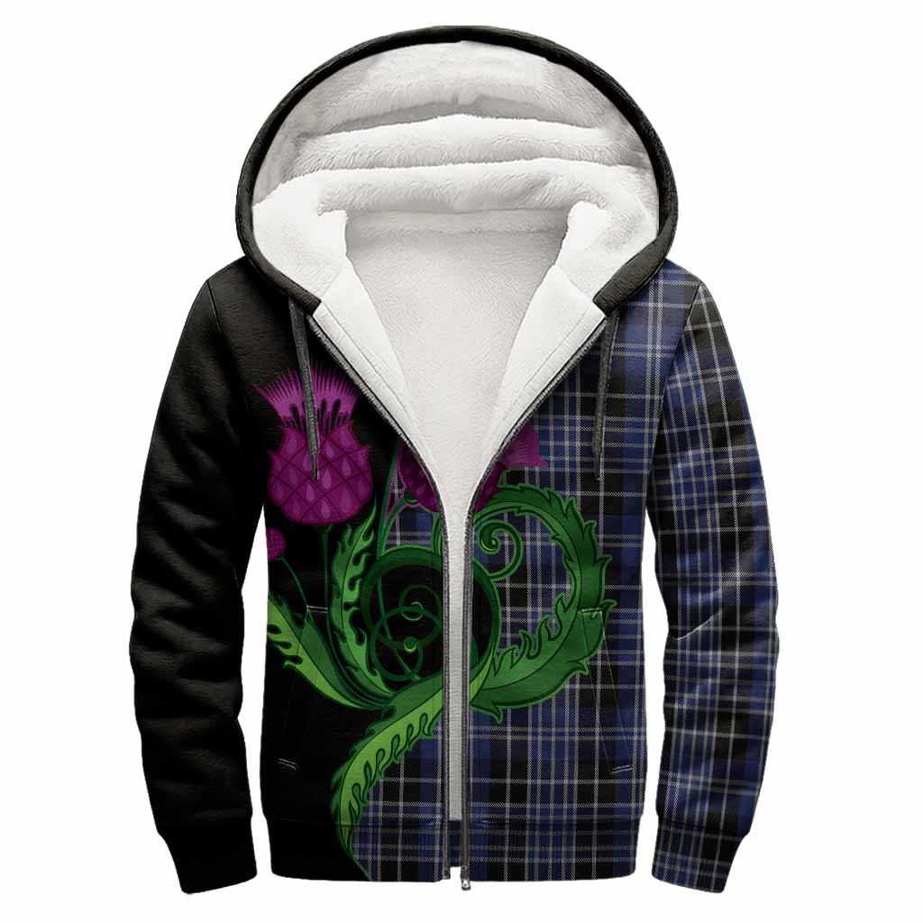 Clark (Clarke) Tartan Sherpa Hoodie Traditional Scottish Thistle