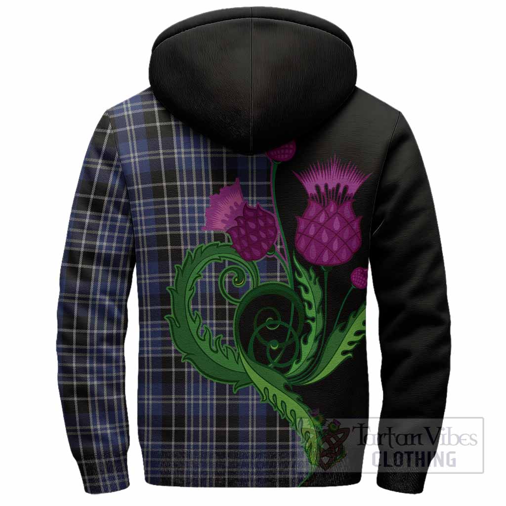 Clark (Clarke) Tartan Sherpa Hoodie Traditional Scottish Thistle