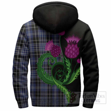 Clark (Clarke) Tartan Sherpa Hoodie Traditional Scottish Thistle