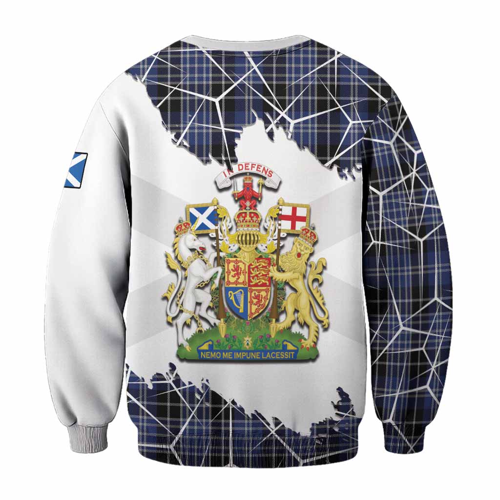 Clark (Clarke) Tartan Sweatshirt with Family Crest and Lion Rampant Grunge Style