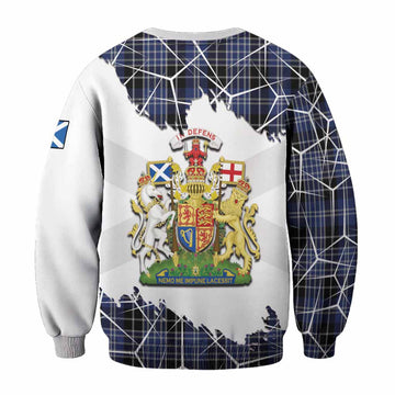 Clark (Clarke) Tartan Sweatshirt with Family Crest and Lion Rampant Grunge Style