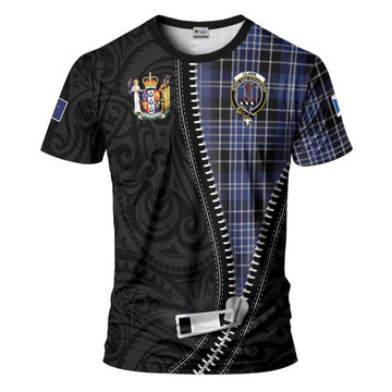 Clark (Clarke) Tartan T-Shirt New Zealand Pattern Unique Zipper Stylized