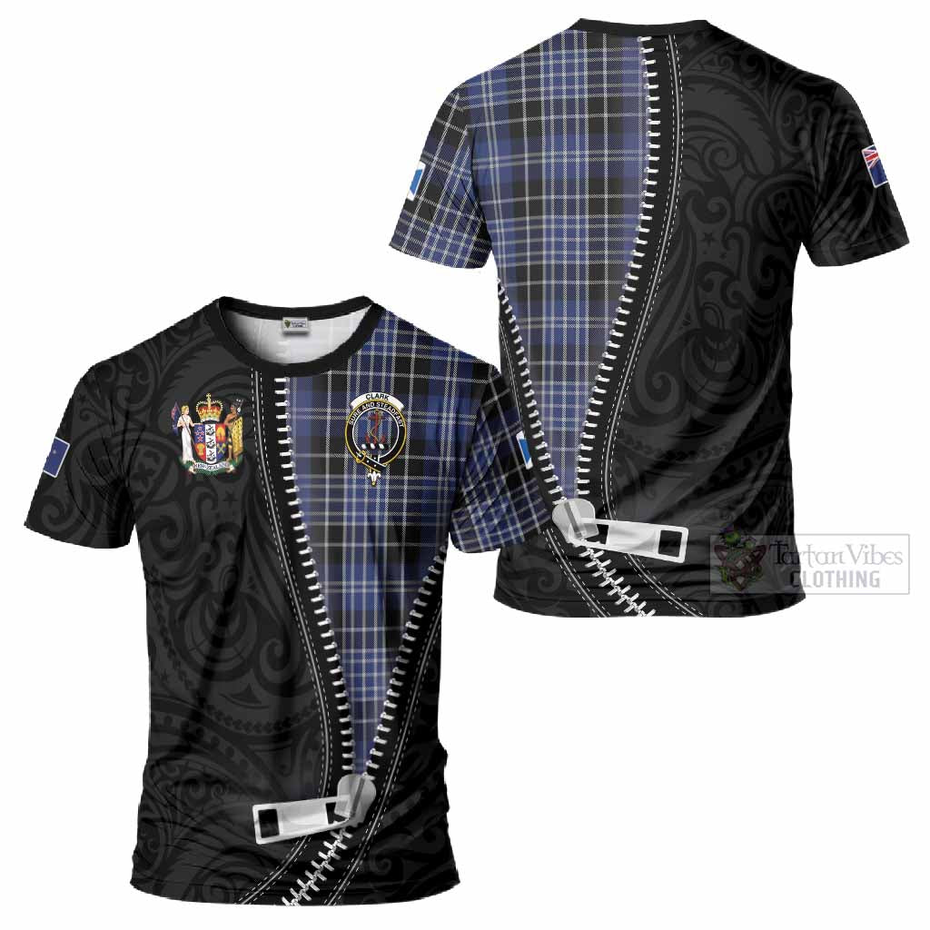 Clark (Clarke) Tartan T-Shirt New Zealand Pattern Unique Zipper Stylized