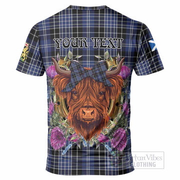 Clark (Clarke) Tartan T-Shirt Scottish Thistle Heilan Coo