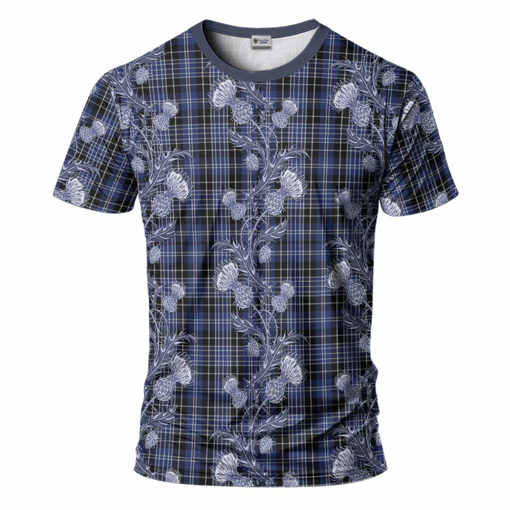 Clark (Clarke) Tartan T-Shirt Seamless Scottish Thistle Flowers