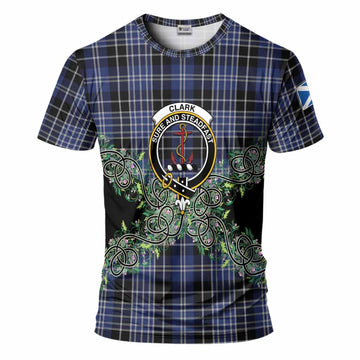 Clark (Clarke) Tartan T-Shirt Thistle Scottish Spirit