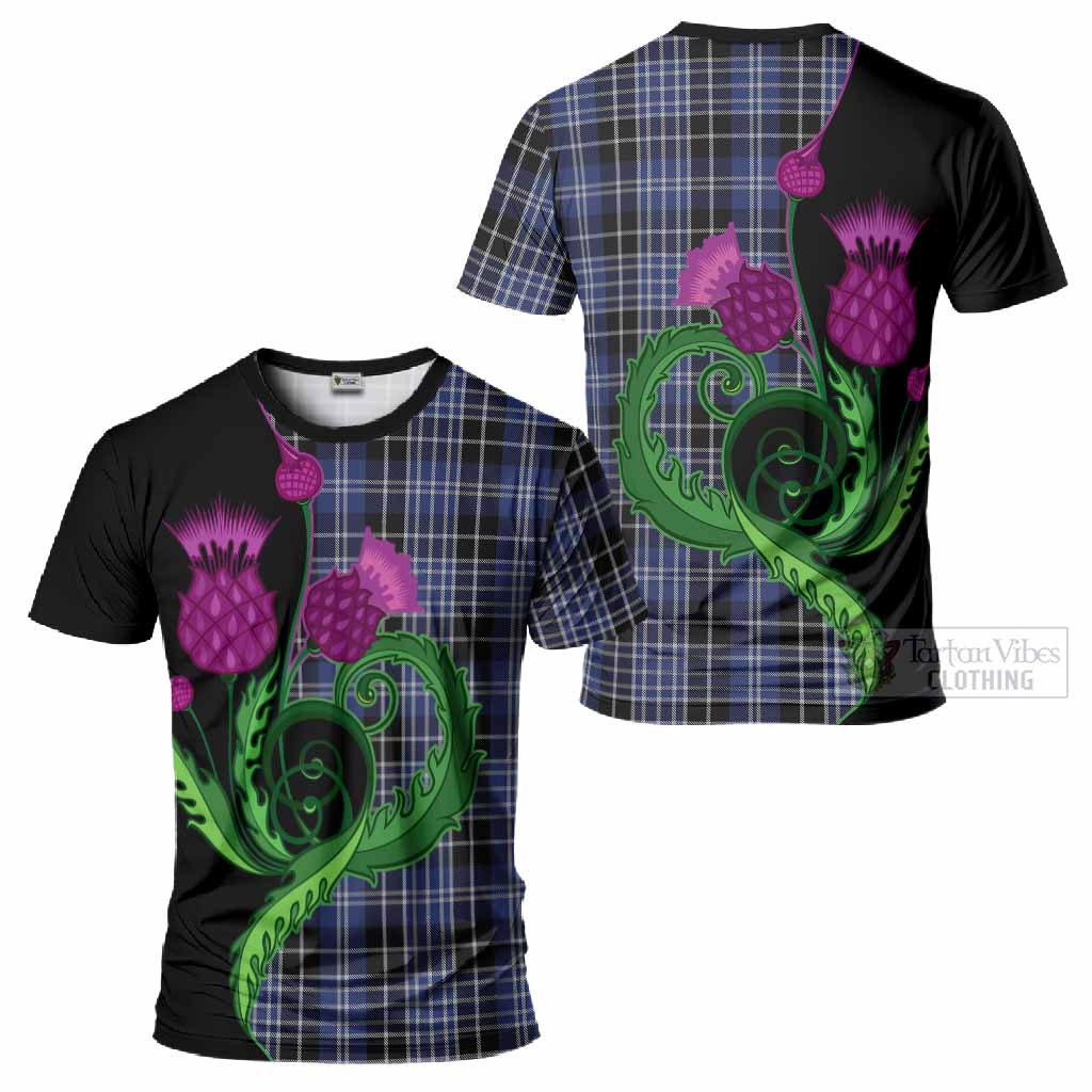 Clark (Clarke) Tartan T-Shirt Traditional Scottish Thistle