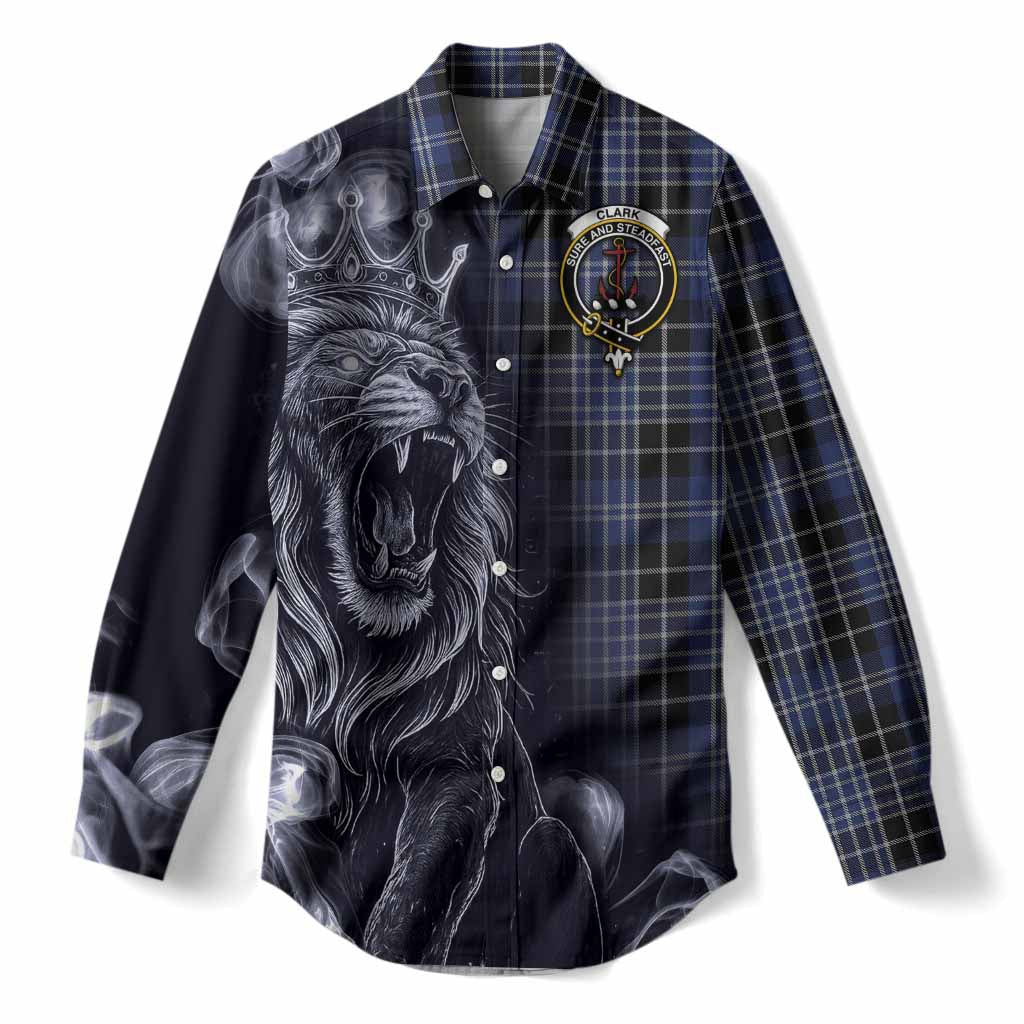 Clark (Clarke) Tartan Women Casual Shirt Roaring Lion Heritage