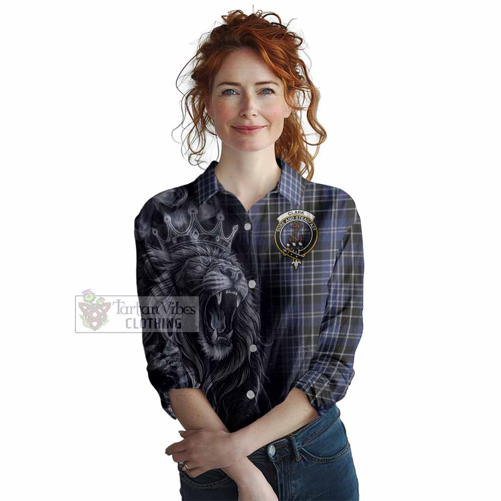 Clark (Clarke) Tartan Women Casual Shirt Roaring Lion Heritage