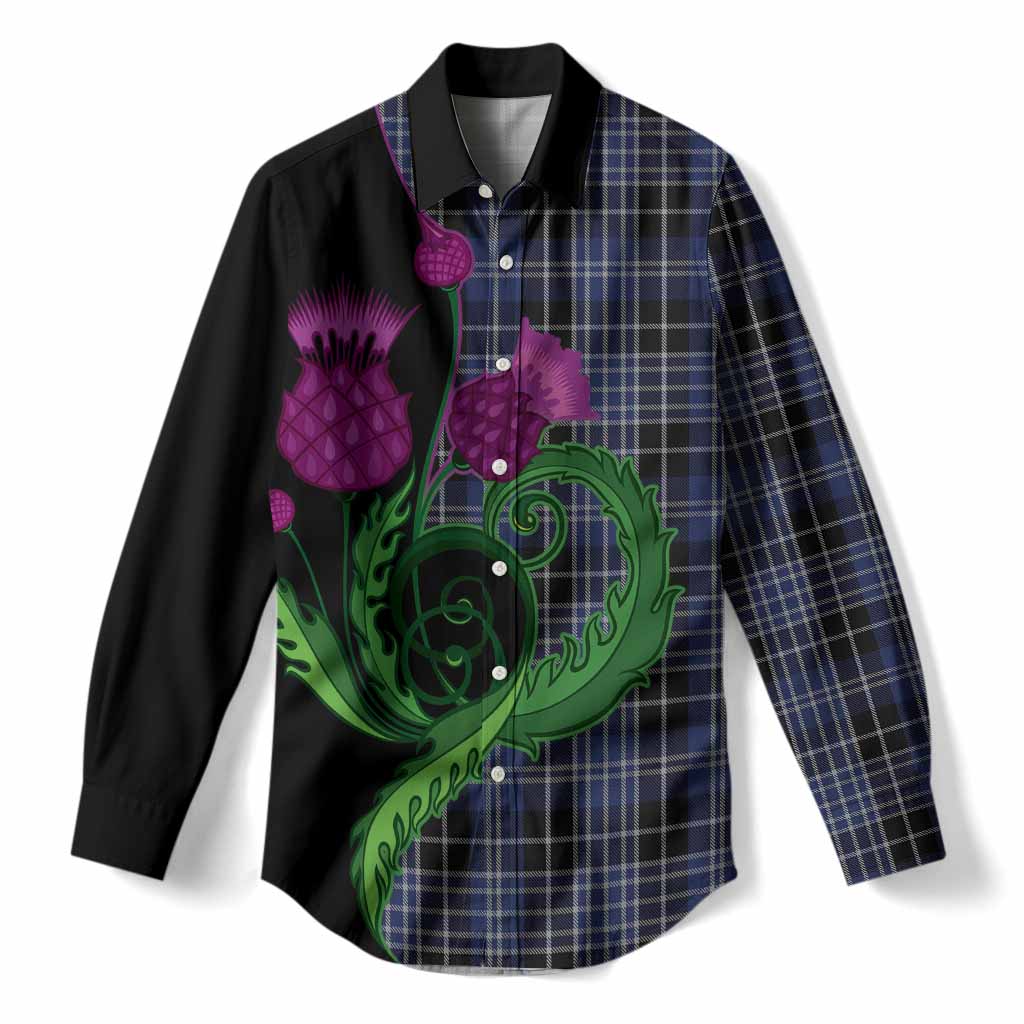 Clark (Clarke) Tartan Women Casual Shirt Traditional Scottish Thistle