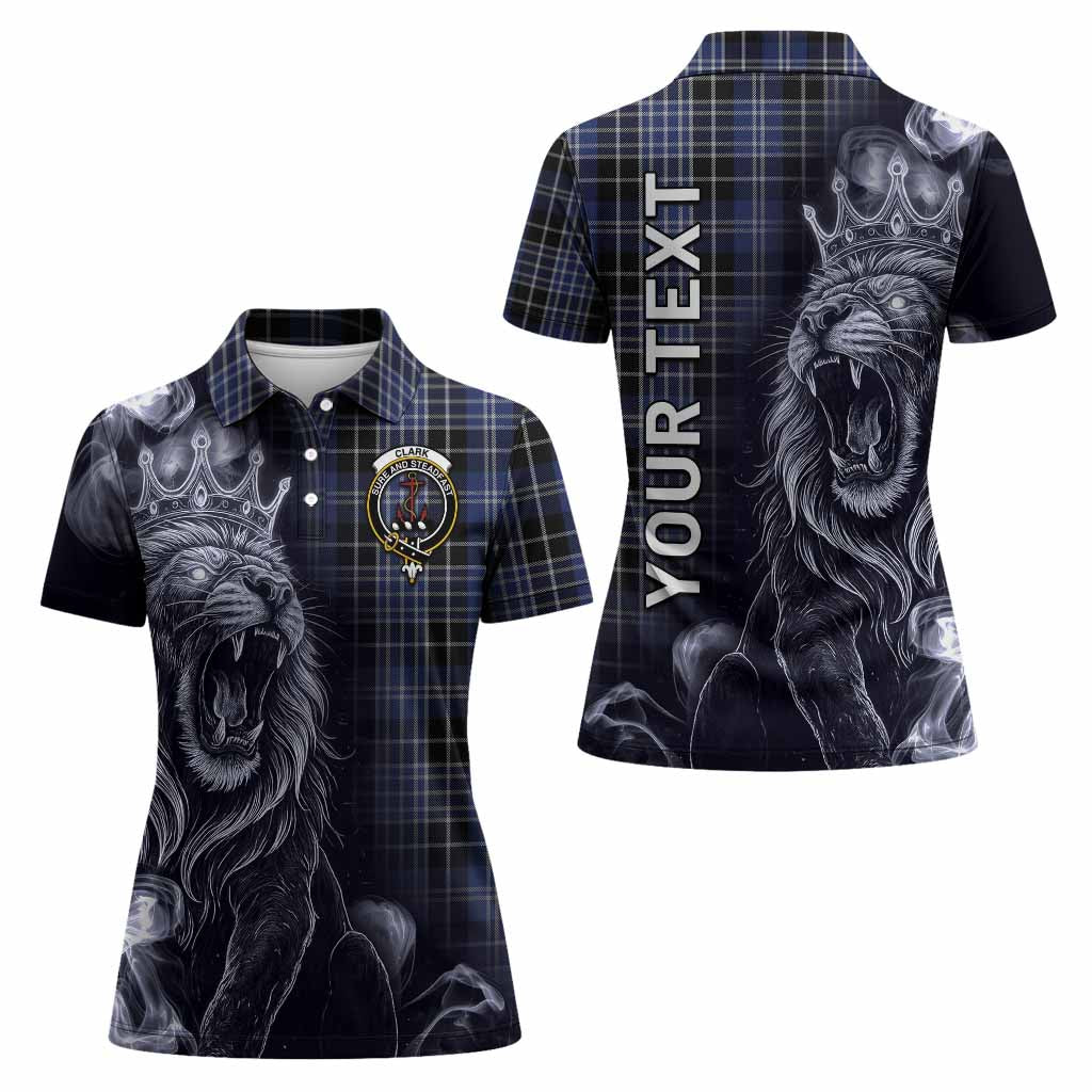 Clark (Clarke) Tartan Women Polo Shirt Roaring Lion Heritage